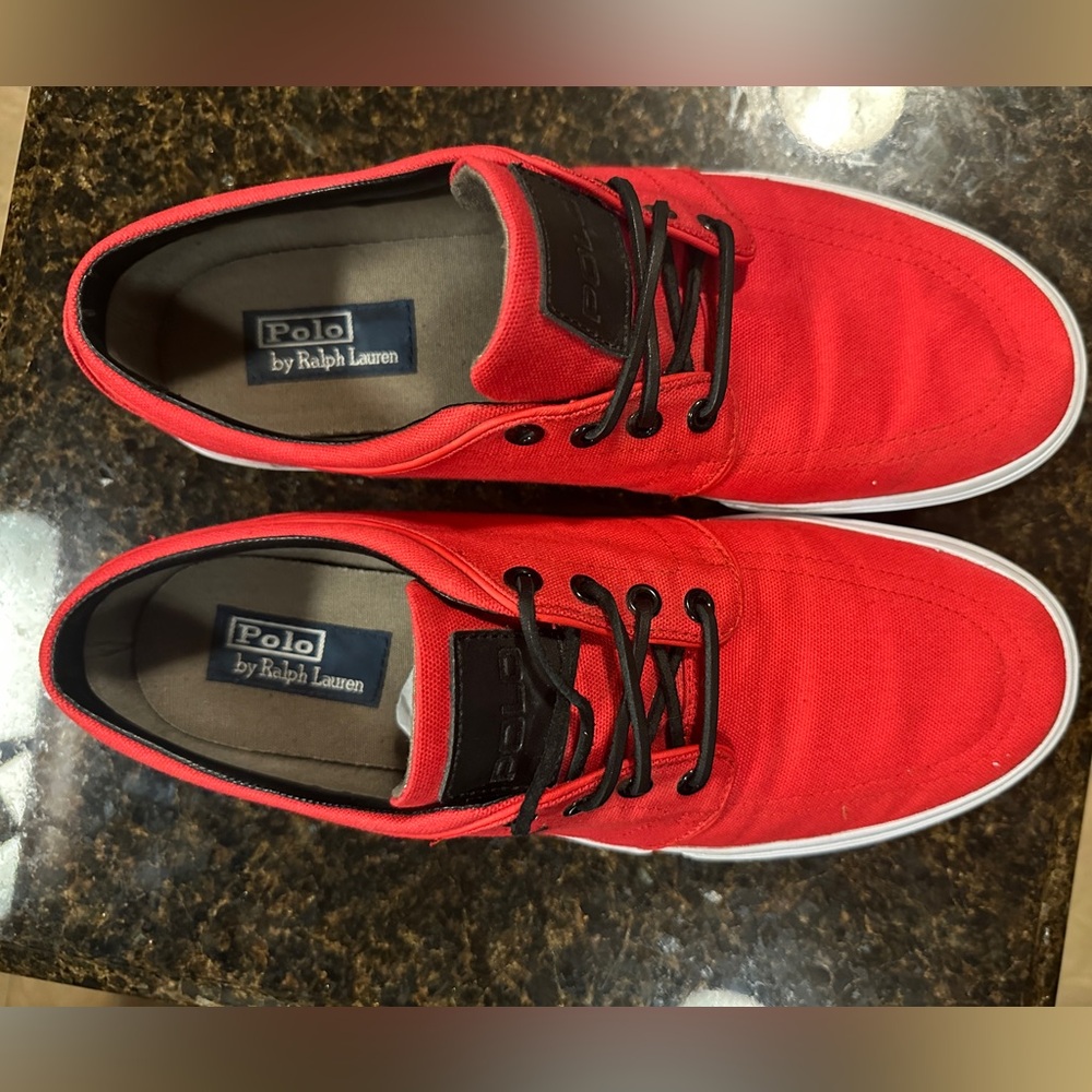 Polo by Ralph Lauren Men's Red Canvas Sneakers